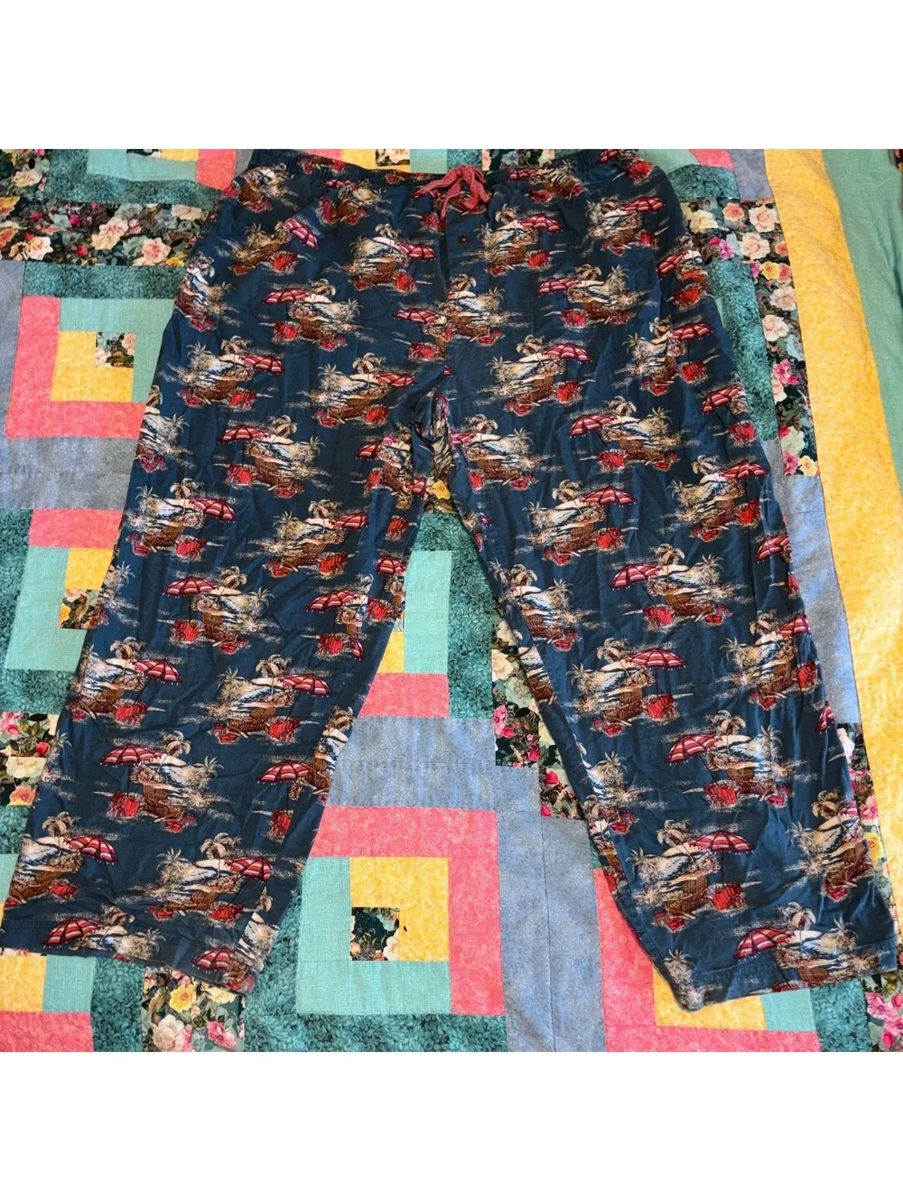 Tommy Bahama Men's 2XB Blue Tropical Print Lounge Pants Comfort Stretch
